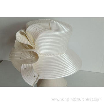 Wide Brim Women's Satin Ribbon Church dress hats